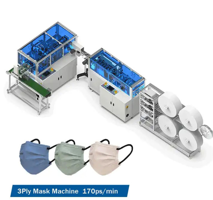 Automatisierte Hochgeschwindigkeitsausrüstung für die Herstellung medizinischer Masken 170 Stück/Min