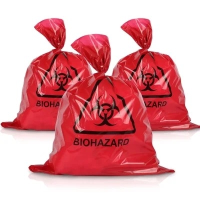 Roter medizinische Biohazard-Müllentsorgungs-Taschen LDPE/des HDPE