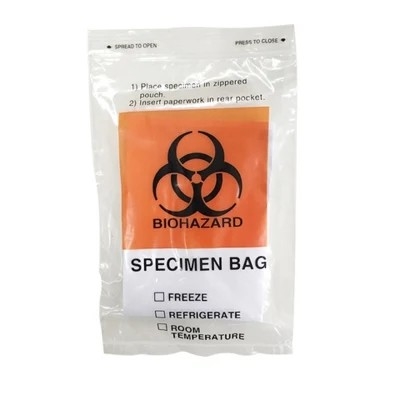 3 / 4 Schichten klare medizinische autoklavierbare Biohazard-Taschen LDPE für Exemplar-Sammlung